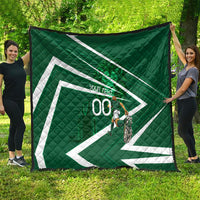 Personalized Saudi Arabia Football Quilt Green Lion Run of Champions