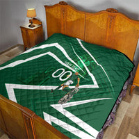 Personalized Saudi Arabia Football Quilt Green Lion Run of Champions