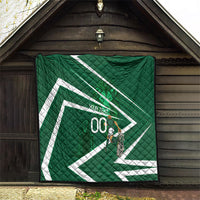 Personalized Saudi Arabia Football Quilt Green Lion Run of Champions