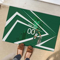 Personalized Saudi Arabia Football Rubber Doormat Green Lion Run of Champions