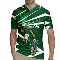Personalized Saudi Arabia Football Rugby Jersey Green Lion Run of Champions