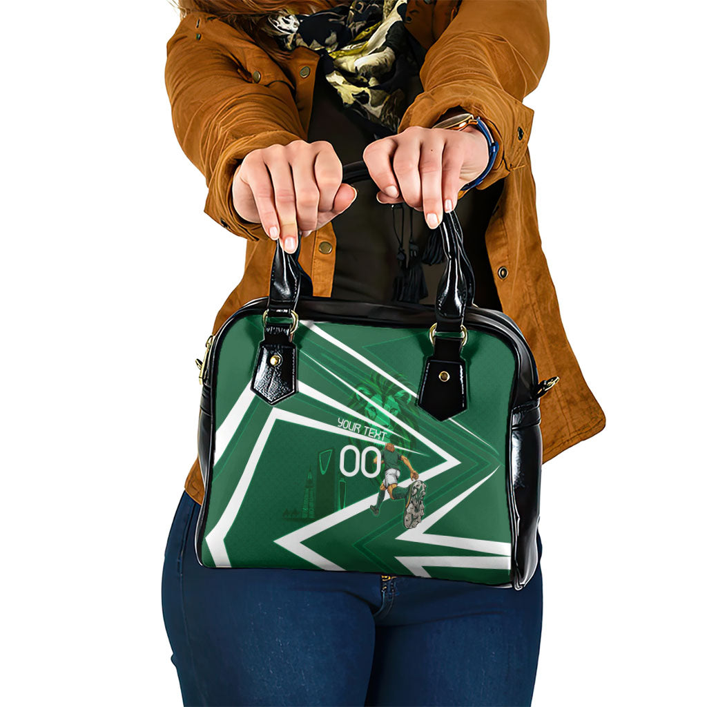 Personalized Saudi Arabia Football Shoulder Handbag Green Lion Run of Champions