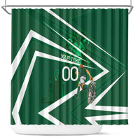 Personalized Saudi Arabia Football Shower Curtain Green Lion Run of Champions