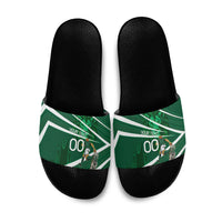 Personalized Saudi Arabia Football Slide Sandals Green Lion Run of Champions