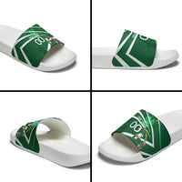 Personalized Saudi Arabia Football Slide Sandals Green Lion Run of Champions