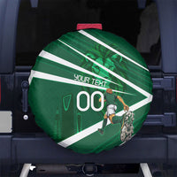 Personalized Saudi Arabia Football Spare Tire Cover Green Lion Run of Champions