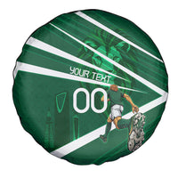 Personalized Saudi Arabia Football Spare Tire Cover Green Lion Run of Champions