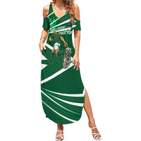 Personalized Saudi Arabia Football Summer Maxi Dress Green Lion Run of Champions