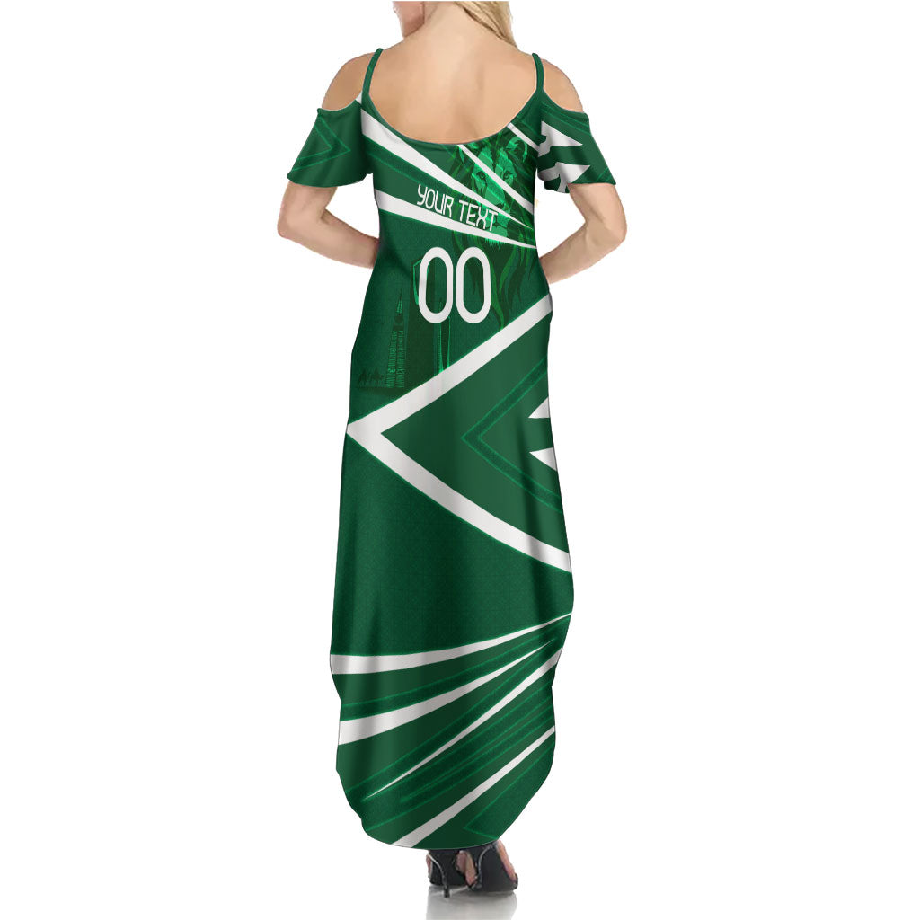 Personalized Saudi Arabia Football Summer Maxi Dress Green Lion Run of Champions