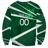 Personalized Saudi Arabia Football Sweatshirt Green Lion Run of Champions
