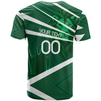 Personalized Saudi Arabia Football T Shirt Green Lion Run of Champions