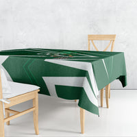 Personalized Saudi Arabia Football Tablecloth Green Lion Run of Champions