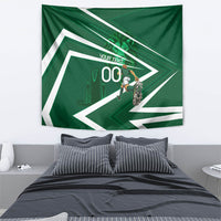 Personalized Saudi Arabia Football Tapestry Green Lion Run of Champions