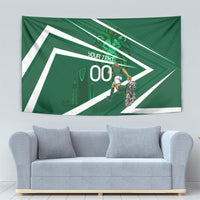 Personalized Saudi Arabia Football Tapestry Green Lion Run of Champions