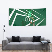 Personalized Saudi Arabia Football Tapestry Green Lion Run of Champions