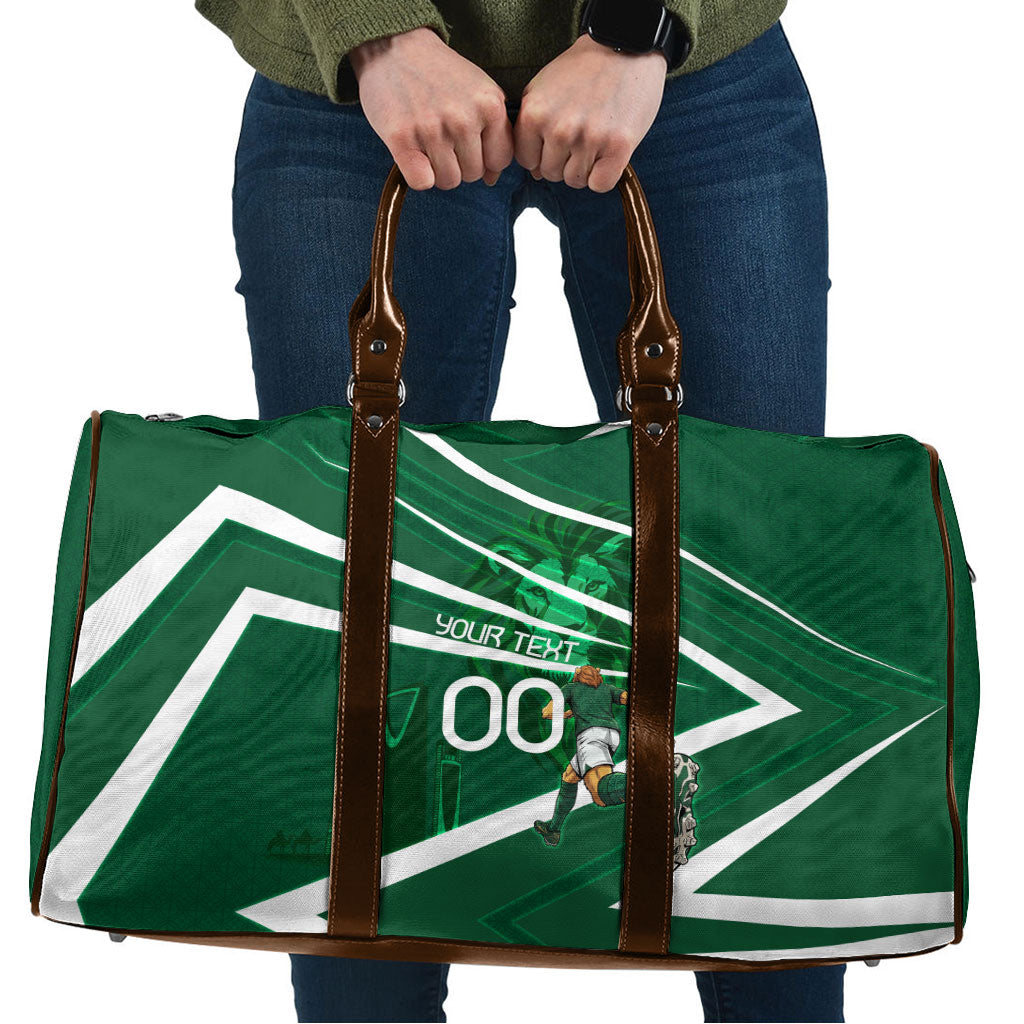 Personalized Saudi Arabia Football Travel Bag Green Lion Run of Champions