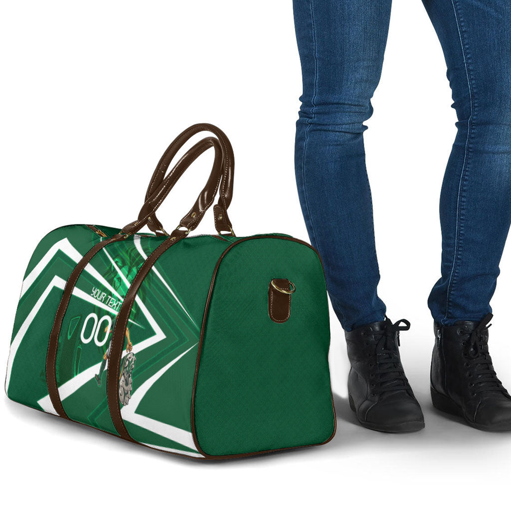 Personalized Saudi Arabia Football Travel Bag Green Lion Run of Champions