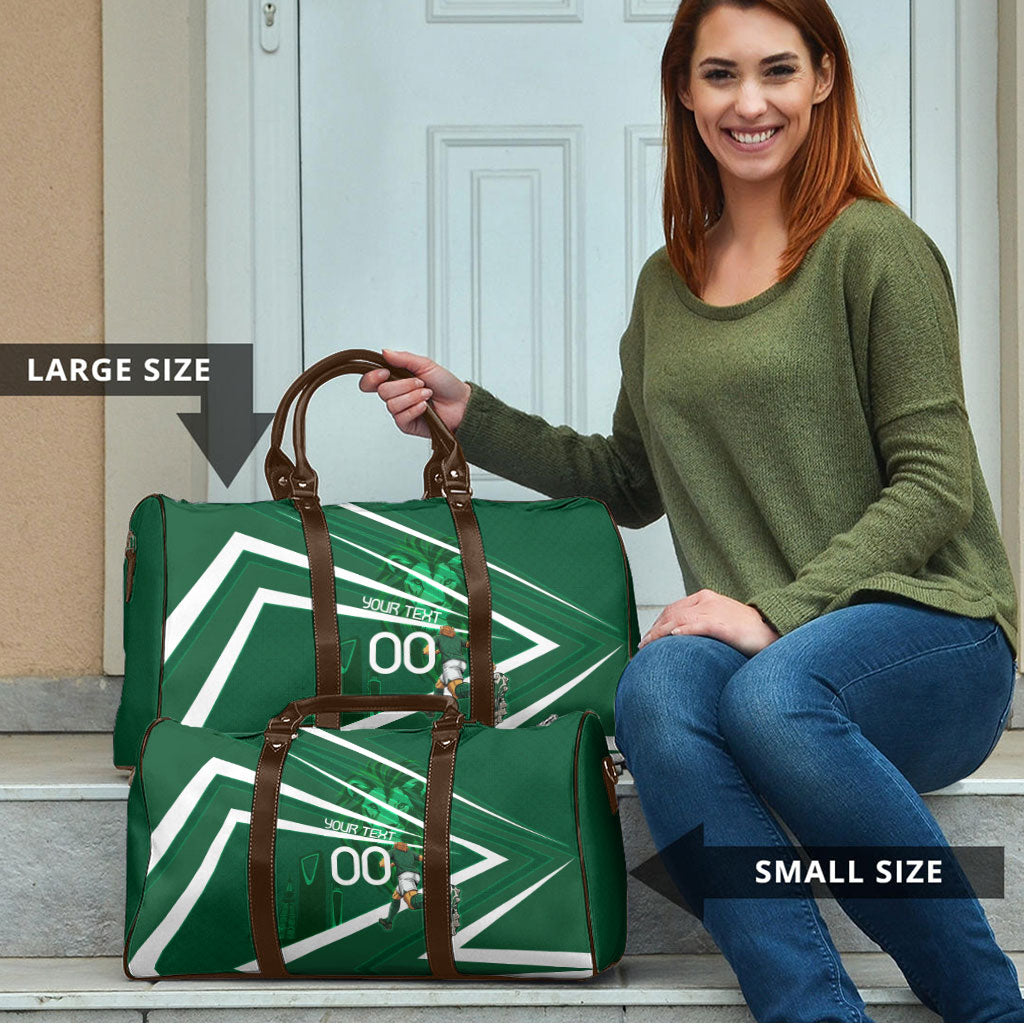 Personalized Saudi Arabia Football Travel Bag Green Lion Run of Champions