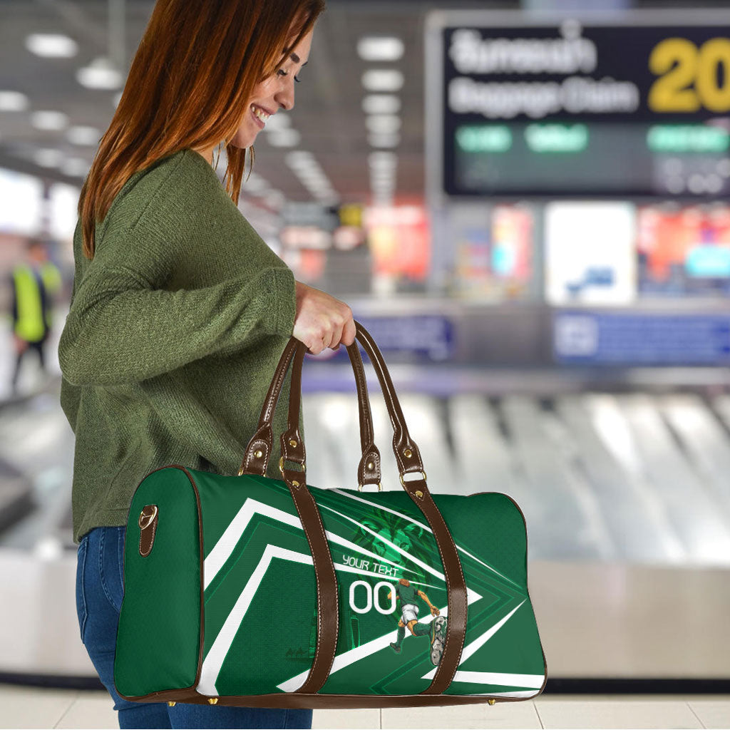 Personalized Saudi Arabia Football Travel Bag Green Lion Run of Champions