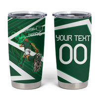 Personalized Saudi Arabia Football Tumbler Cup Green Lion Run of Champions