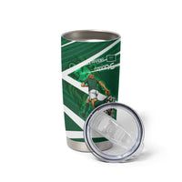 Personalized Saudi Arabia Football Tumbler Cup Green Lion Run of Champions