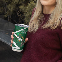 Personalized Saudi Arabia Football Tumbler Cup Green Lion Run of Champions