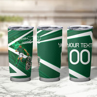 Personalized Saudi Arabia Football Tumbler Cup Green Lion Run of Champions