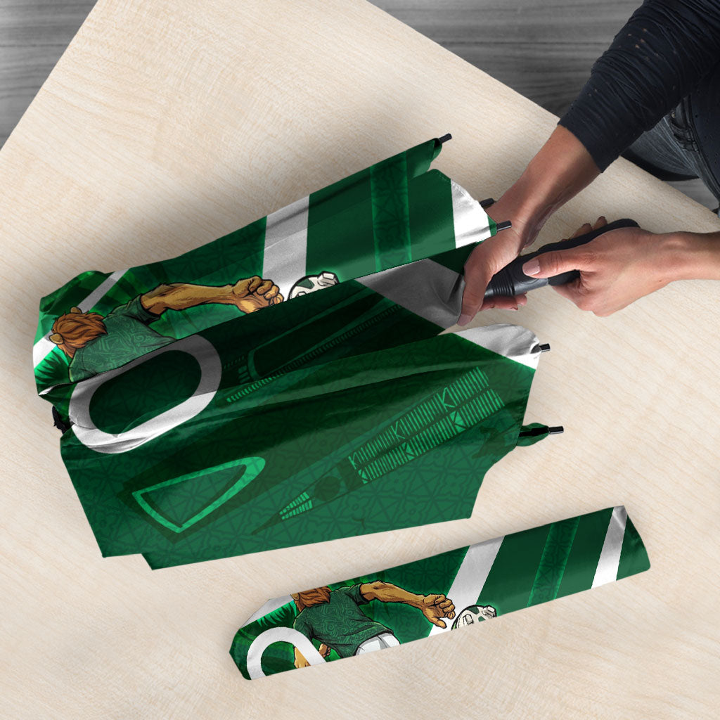 Personalized Saudi Arabia Football Umbrella Green Lion Run of Champions