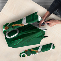 Personalized Saudi Arabia Football Umbrella Green Lion Run of Champions
