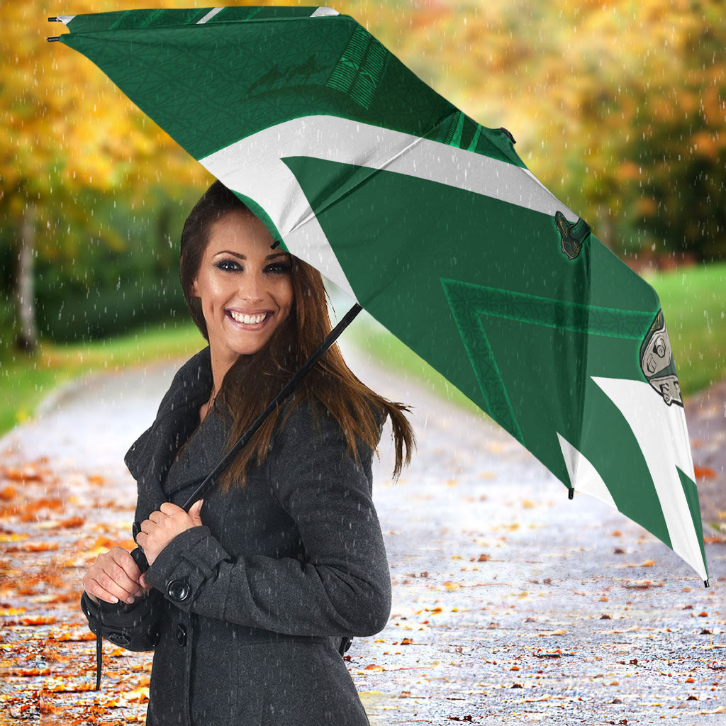 Personalized Saudi Arabia Football Umbrella Green Lion Run of Champions