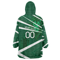 Personalized Saudi Arabia Football Wearable Blanket Hoodie Green Lion Run of Champions