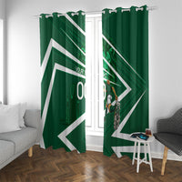 Personalized Saudi Arabia Football Window Curtain Green Lion Run of Champions