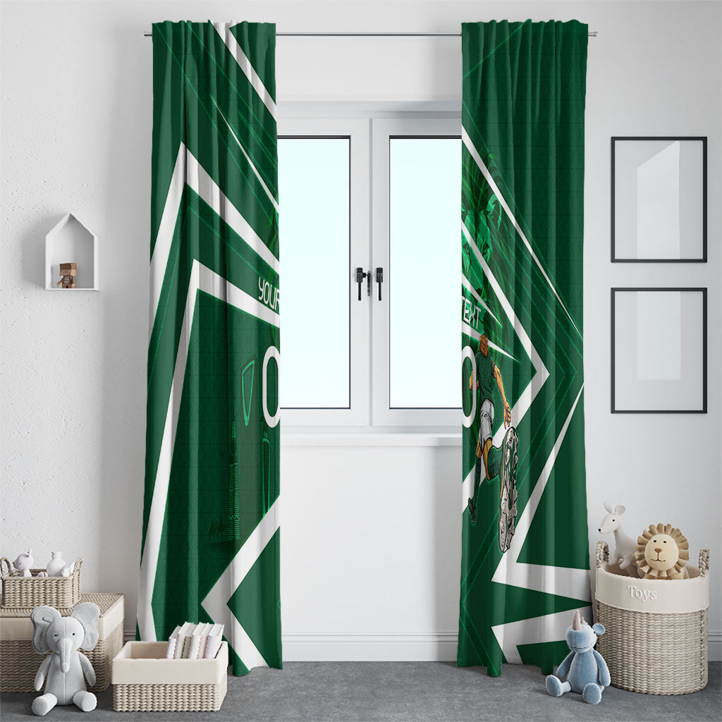 Personalized Saudi Arabia Football Window Curtain Green Lion Run of Champions