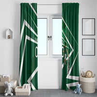 Personalized Saudi Arabia Football Window Curtain Green Lion Run of Champions