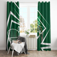 Personalized Saudi Arabia Football Window Curtain Green Lion Run of Champions