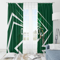 Personalized Saudi Arabia Football Window Curtain Green Lion Run of Champions