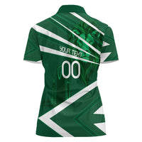 Personalized Saudi Arabia Football Women Polo Shirt Green Lion Run of Champions