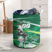 Personalized Saudi Arabia Football Laundry Basket Green Falcon National Pride Mascot