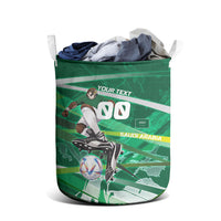 Personalized Saudi Arabia Football Laundry Basket Green Falcon National Pride Mascot