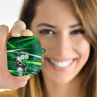 Personalized Saudi Arabia Football AirPods Case Green Falcon National Pride Mascot