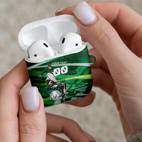 Personalized Saudi Arabia Football AirPods Case Green Falcon National Pride Mascot