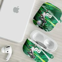 Personalized Saudi Arabia Football AirPods Case Green Falcon National Pride Mascot