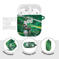 Personalized Saudi Arabia Football AirPods Case Green Falcon National Pride Mascot