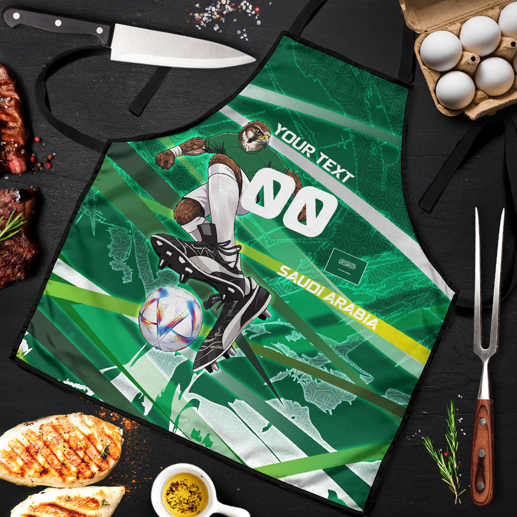 Personalized Saudi Arabia Football Apron Green Falcon National Pride Mascot