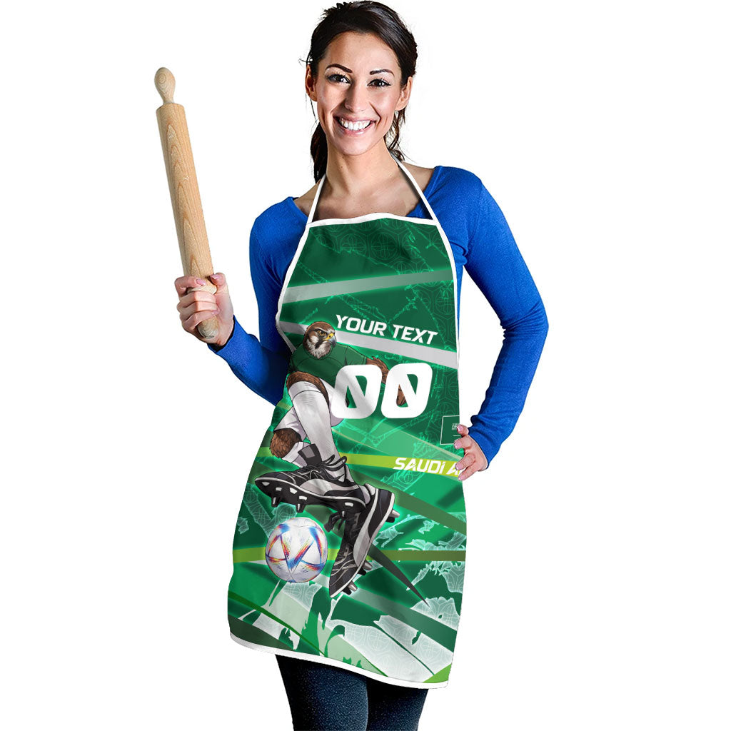 Personalized Saudi Arabia Football Apron Green Falcon National Pride Mascot