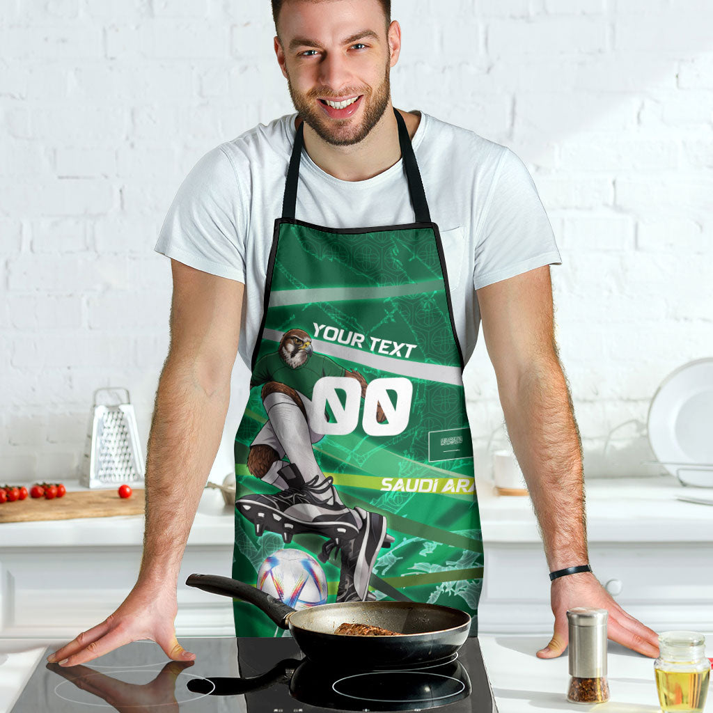 Personalized Saudi Arabia Football Apron Green Falcon National Pride Mascot