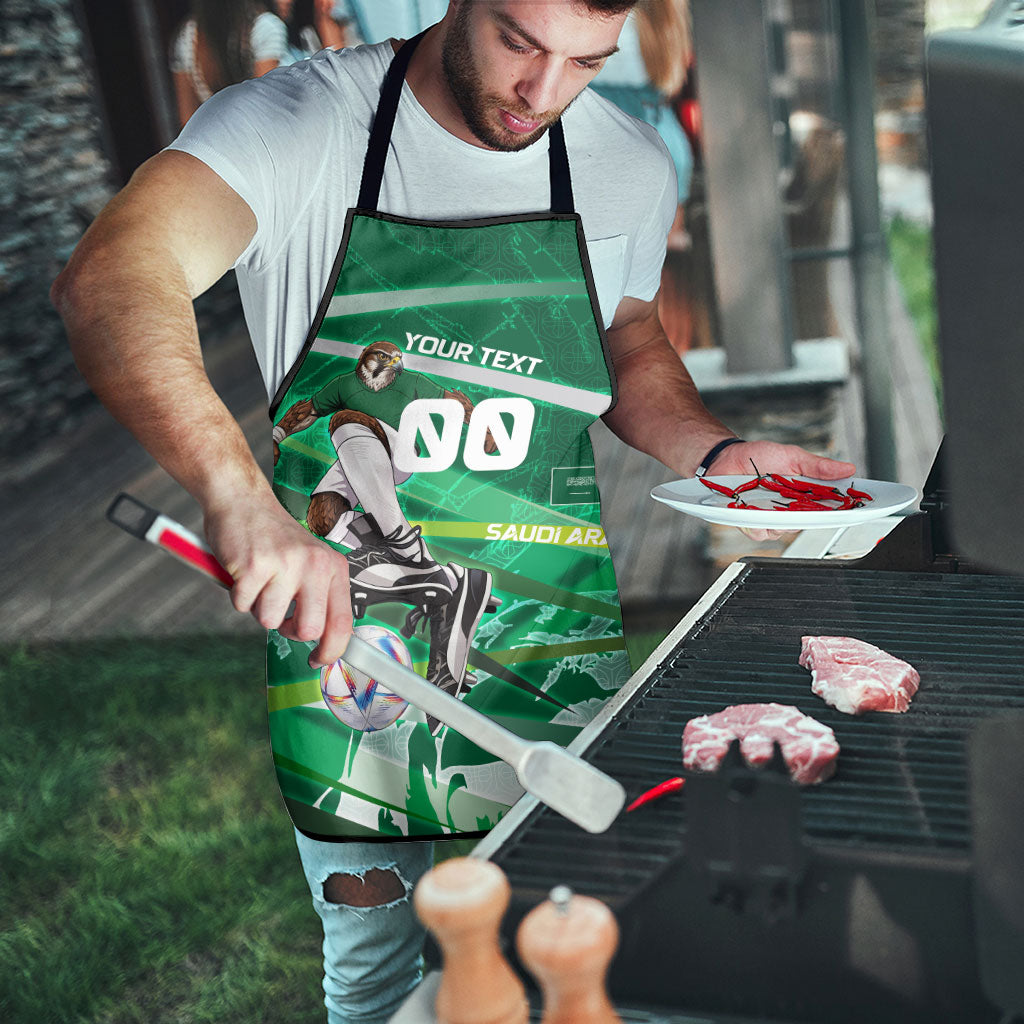 Personalized Saudi Arabia Football Apron Green Falcon National Pride Mascot