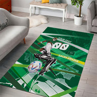 Personalized Saudi Arabia Football Area Rug Green Falcon National Pride Mascot