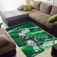 Personalized Saudi Arabia Football Area Rug Green Falcon National Pride Mascot