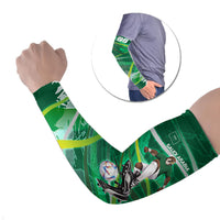 Personalized Saudi Arabia Football Arm Sleeves Green Falcon National Pride Mascot